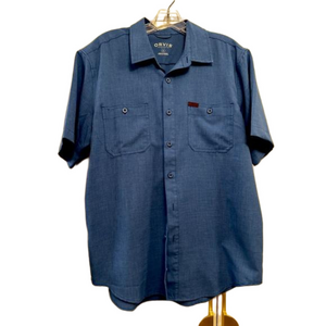 Orvis Men's Button Up Shirt Blue Short Sleeve Pockets Classic Collection…